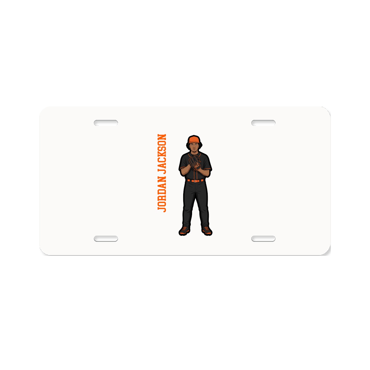 License Plate — Name Vertical in Classic