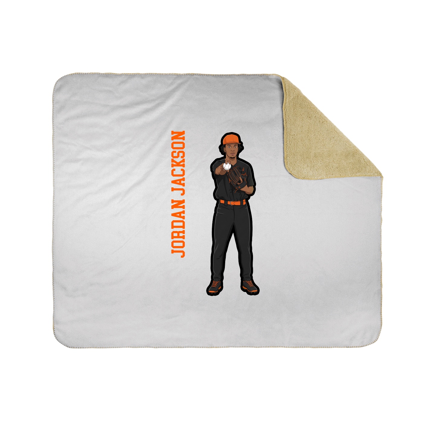 Throw Blanket — Name Vertical in White