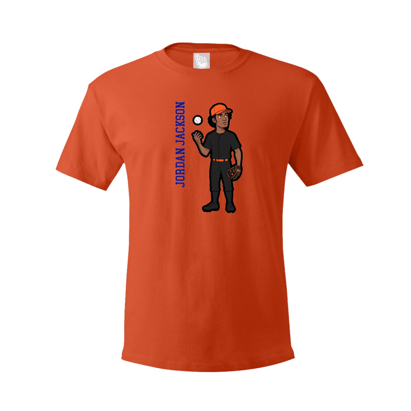 Tee — Name Vertical in Orange