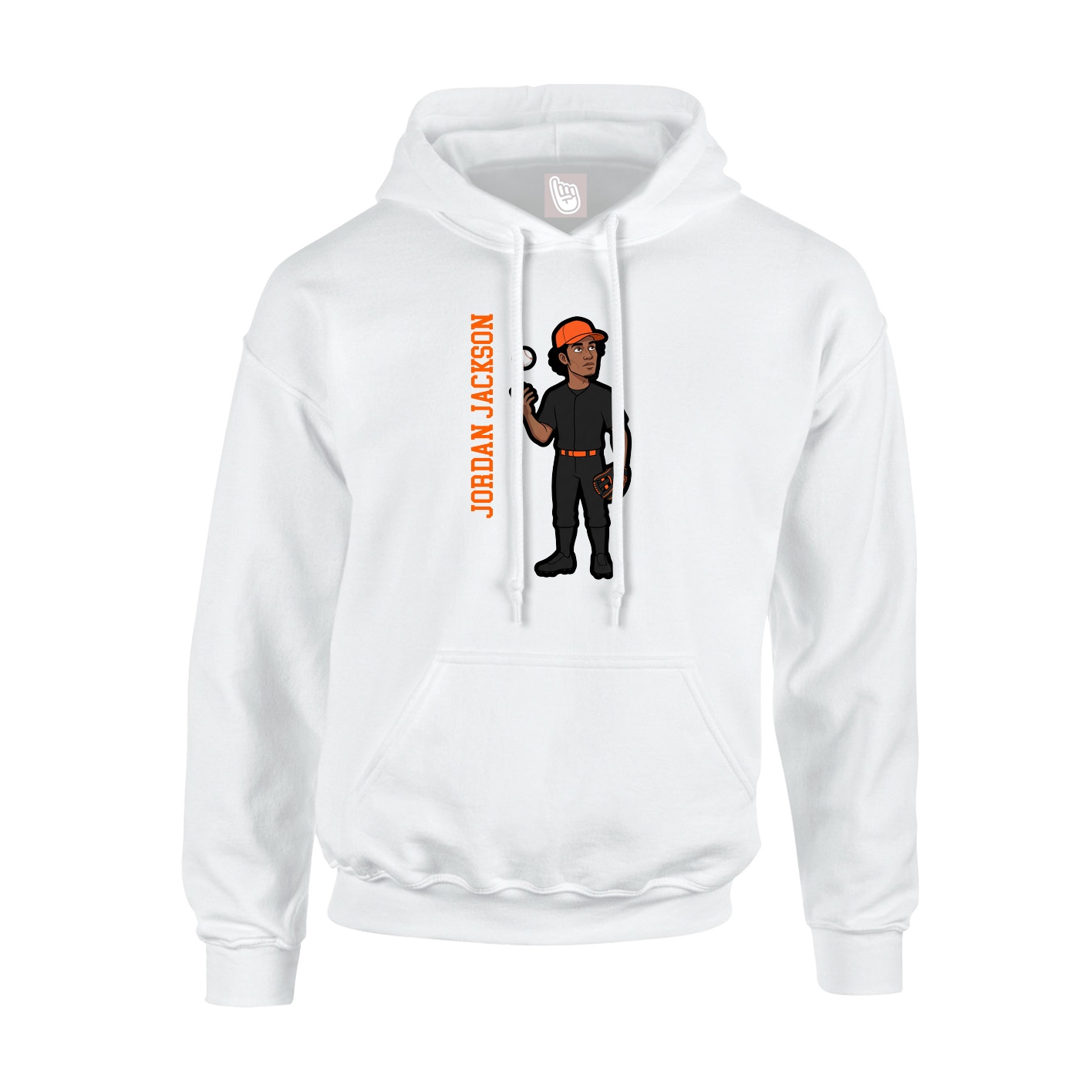 Youth Hoodie — Name Vertical in White