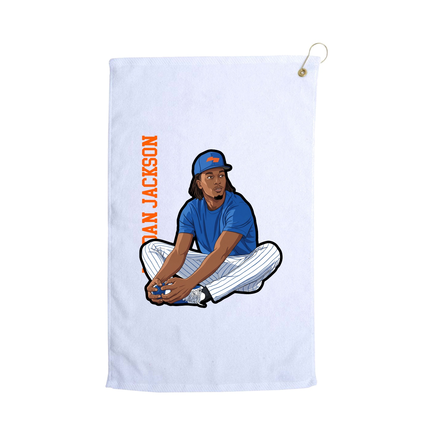 Golf Towel — Name Vertical in White
