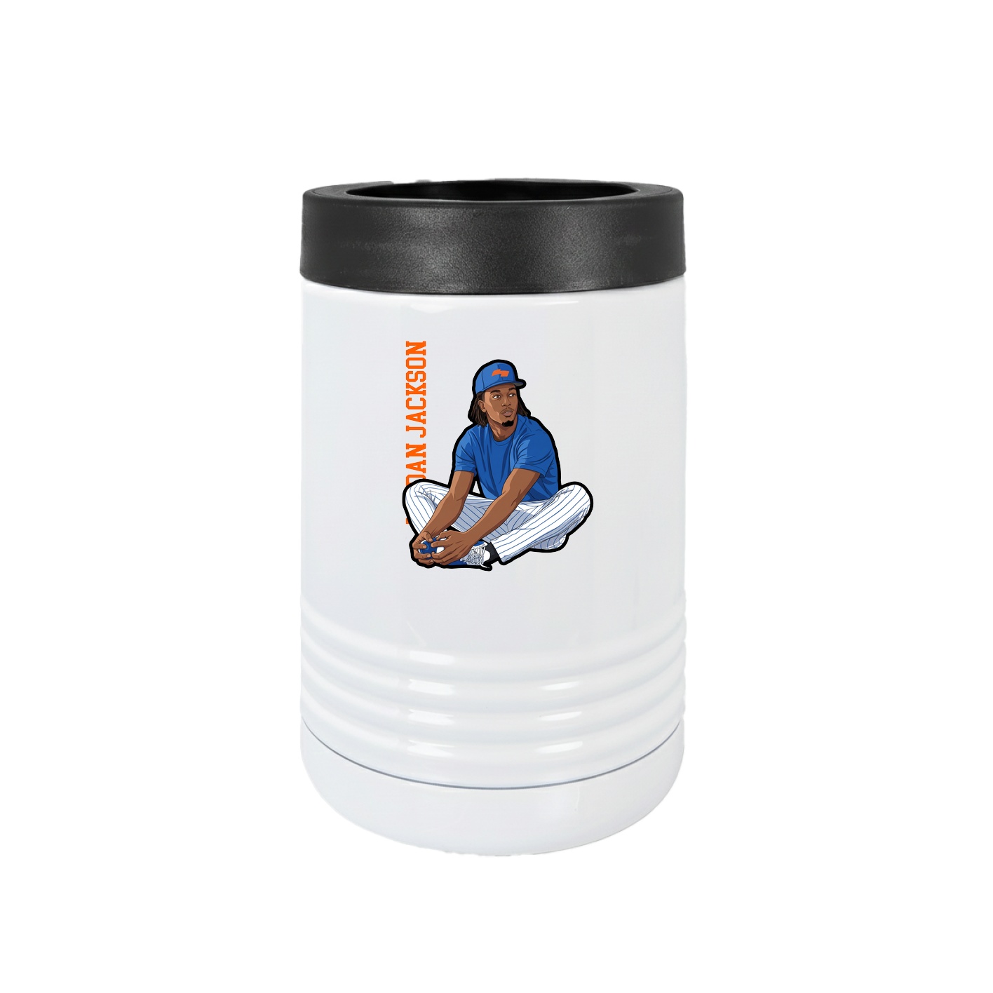 Beverage Holder — Name Vertical in White