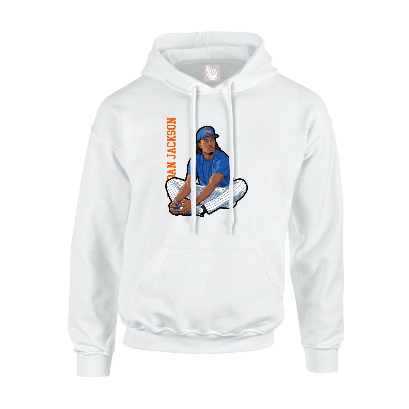 Youth Hoodie — Name Vertical in White