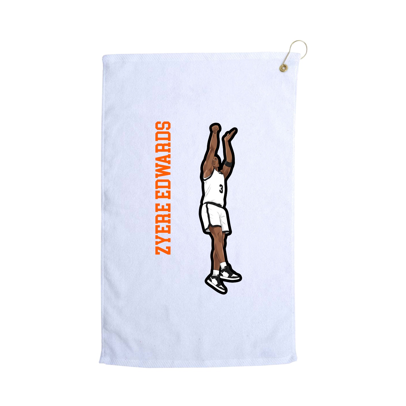 Golf Towel — Name Vertical in White