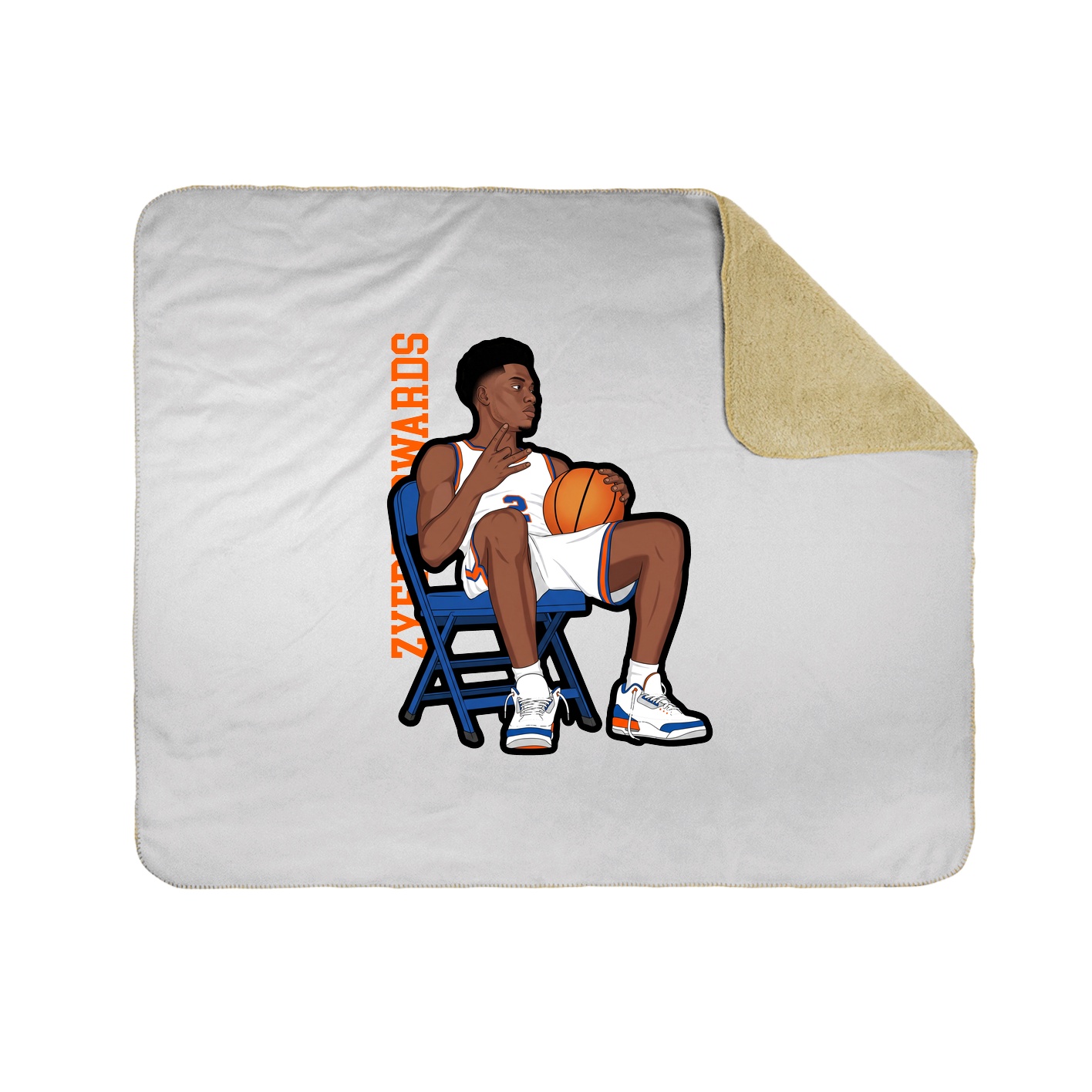 Throw Blanket — Name Vertical in White
