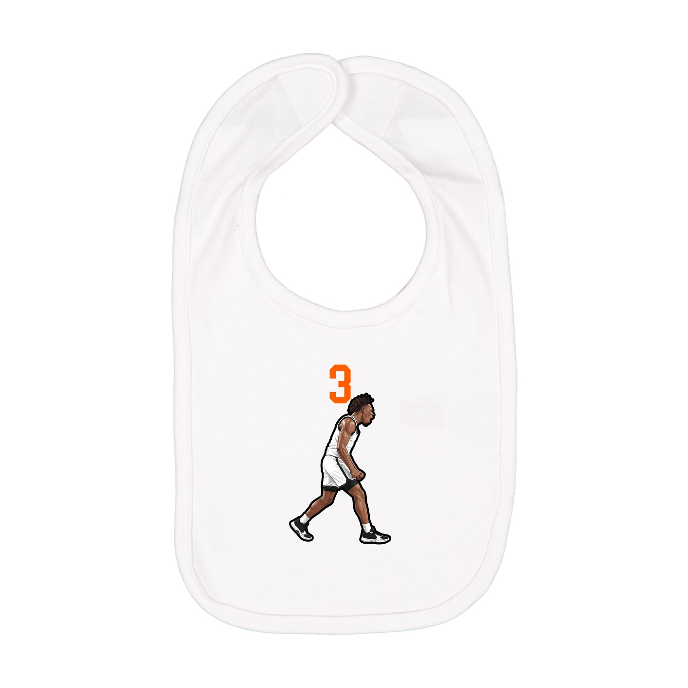 Infant Bib — Number Top in White