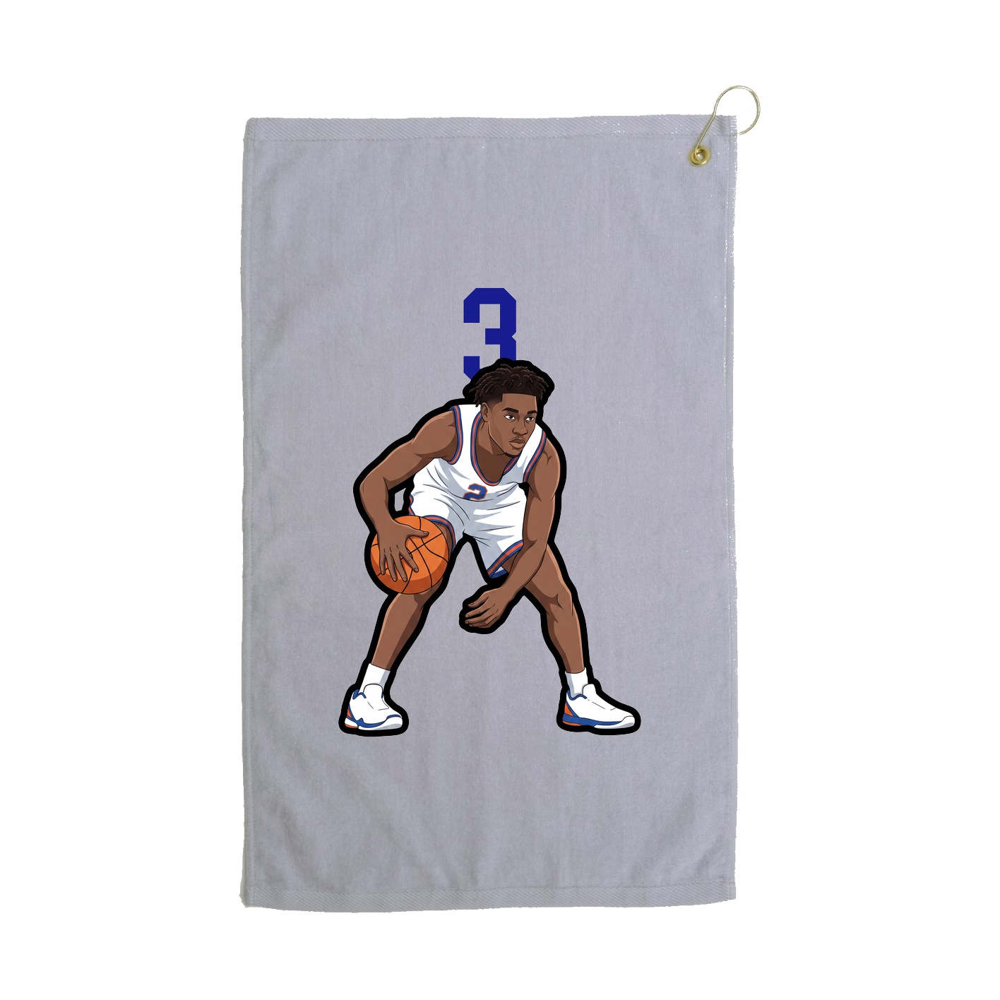 Golf Towel — Number Top in Grey