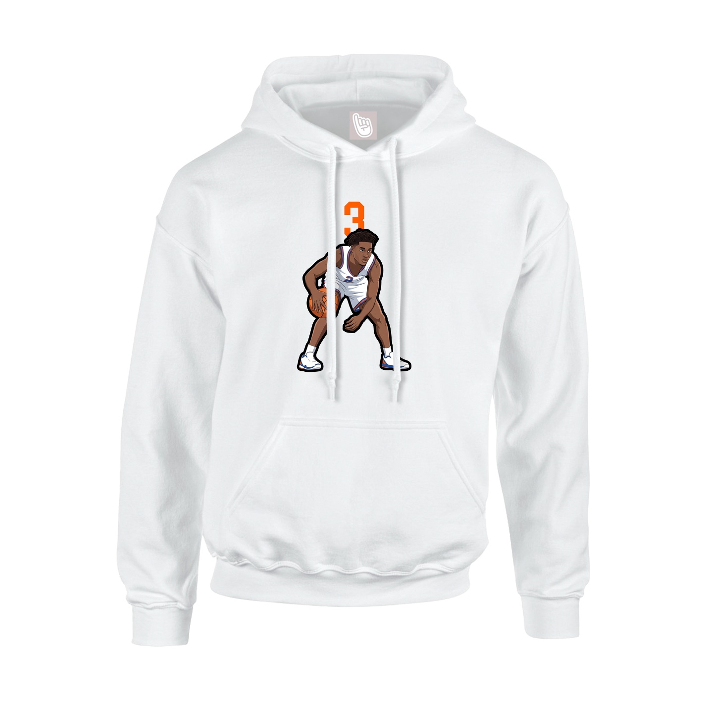 Youth Hoodie — Number Top in White