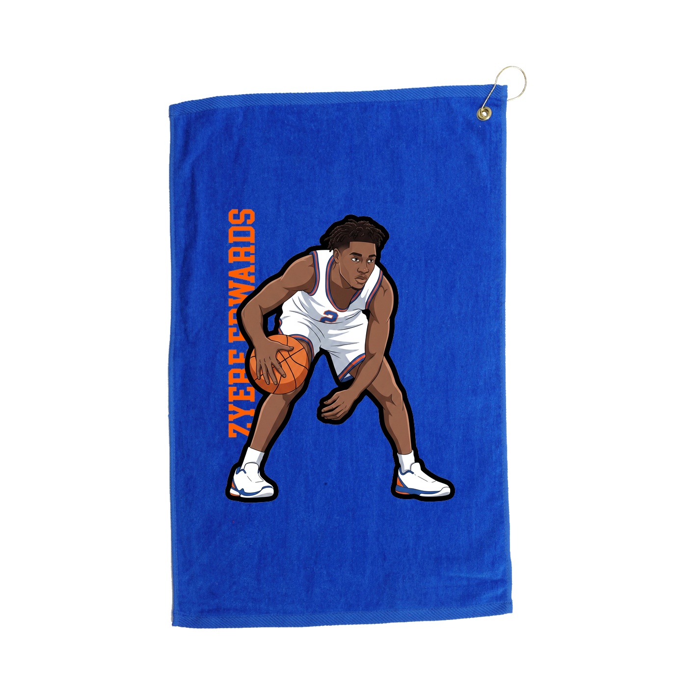 Golf Towel — Name Vertical in Royal