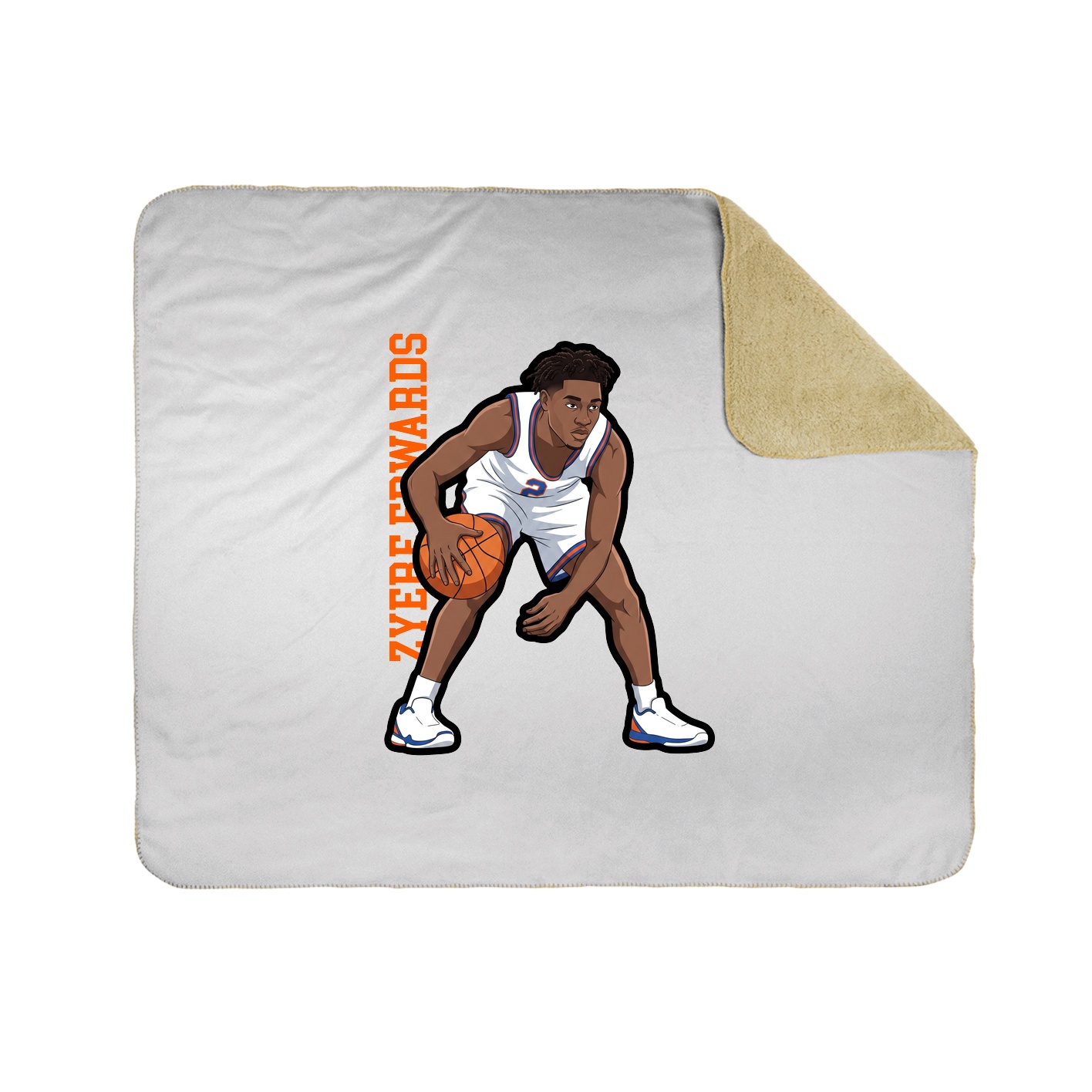 Throw Blanket — Name Vertical in White