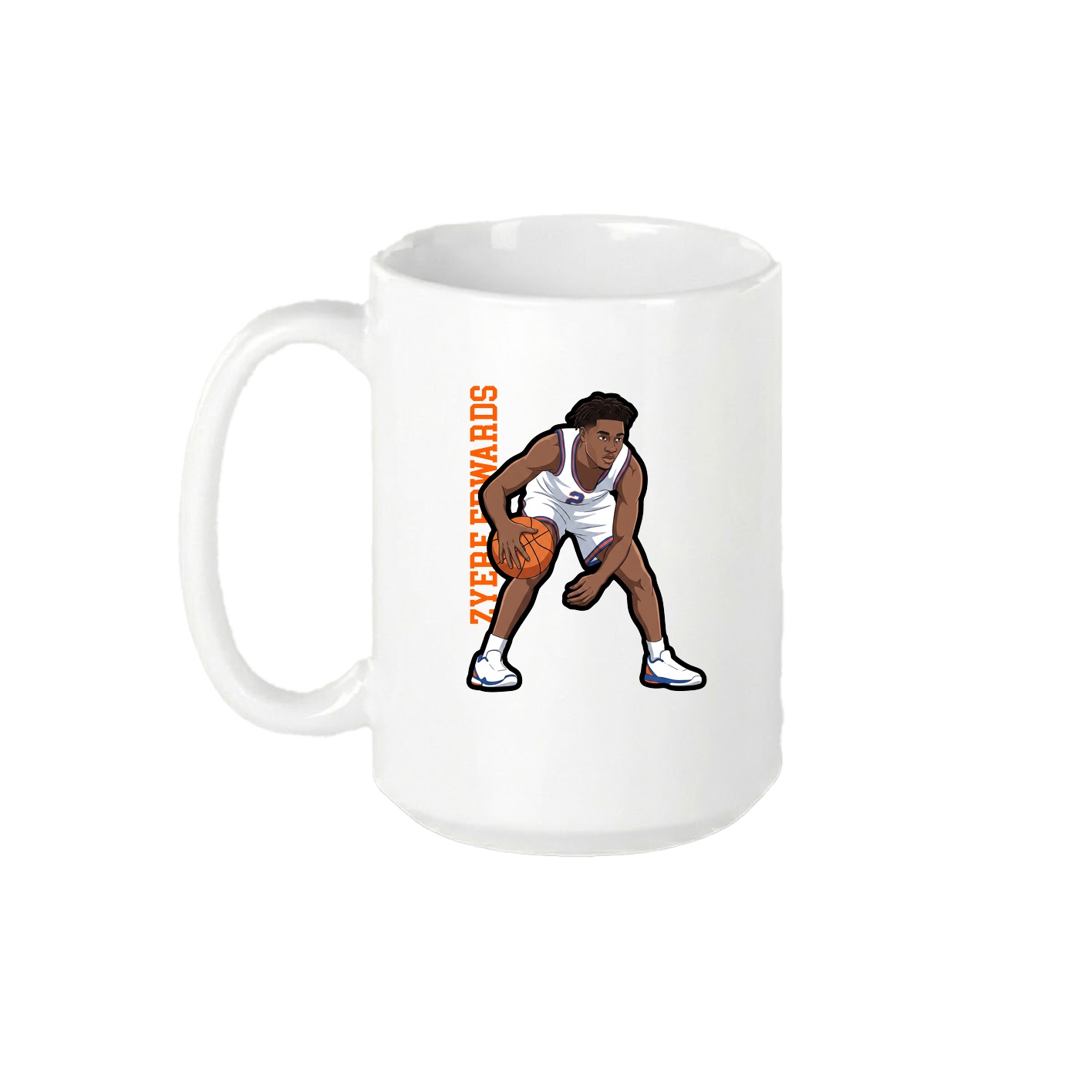 15oz Coffee Mug — Name Vertical in White