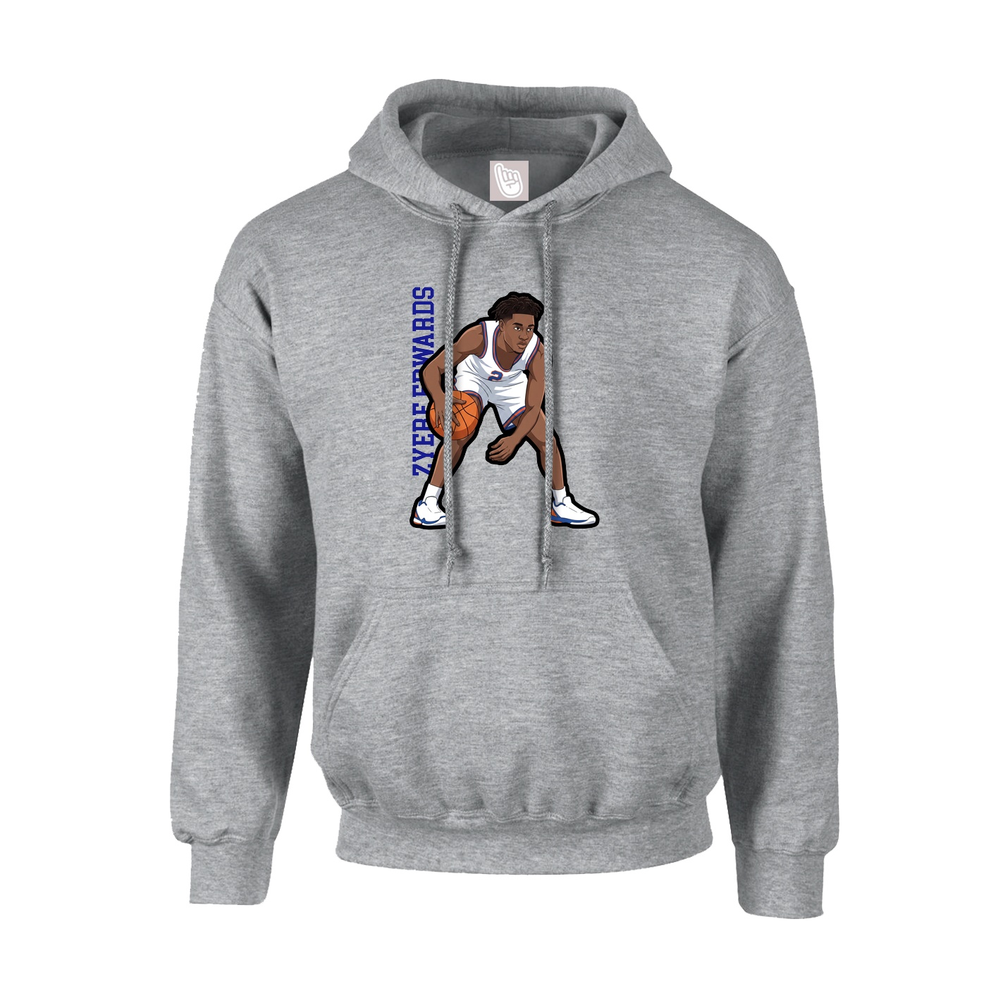 Hoodie — Name Vertical in Grey