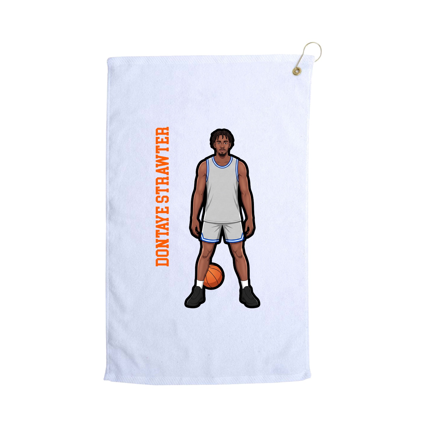 Golf Towel — Name Vertical in White