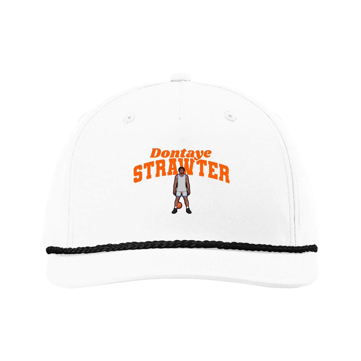 Five-Panel Classic Rope Cap — Signature Arch in White
