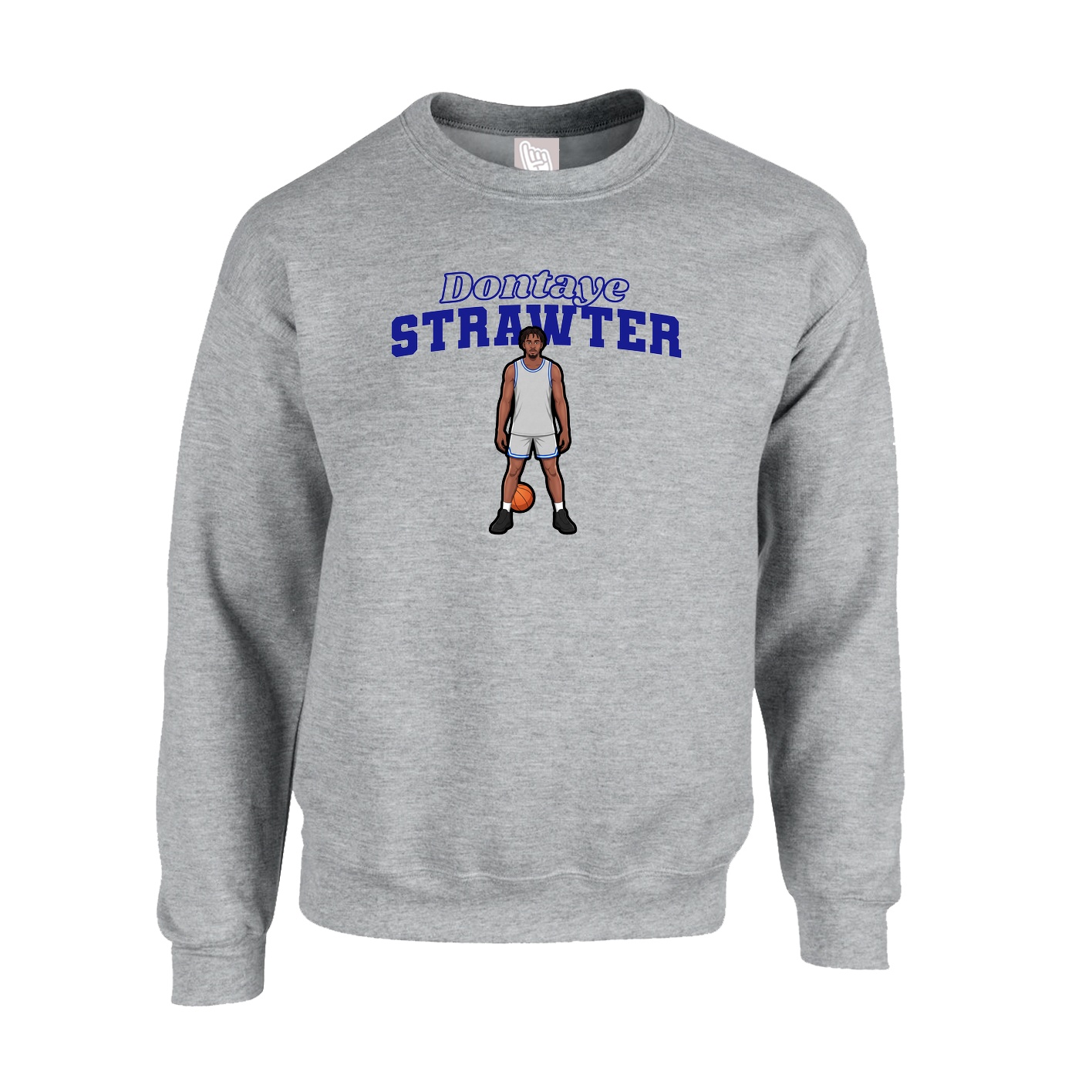 Fleece Crew — Name Arch in Grey