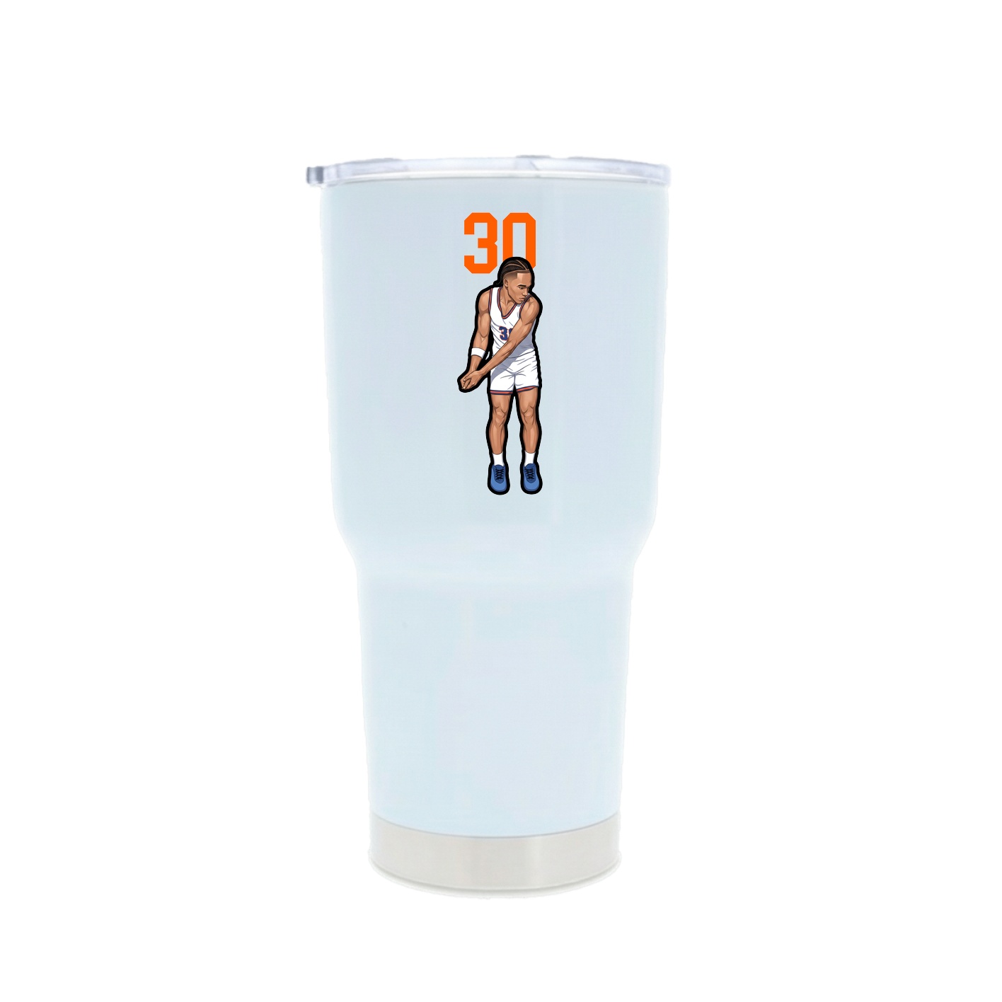 30oz Stainless Steel Tumbler — Number Top in White