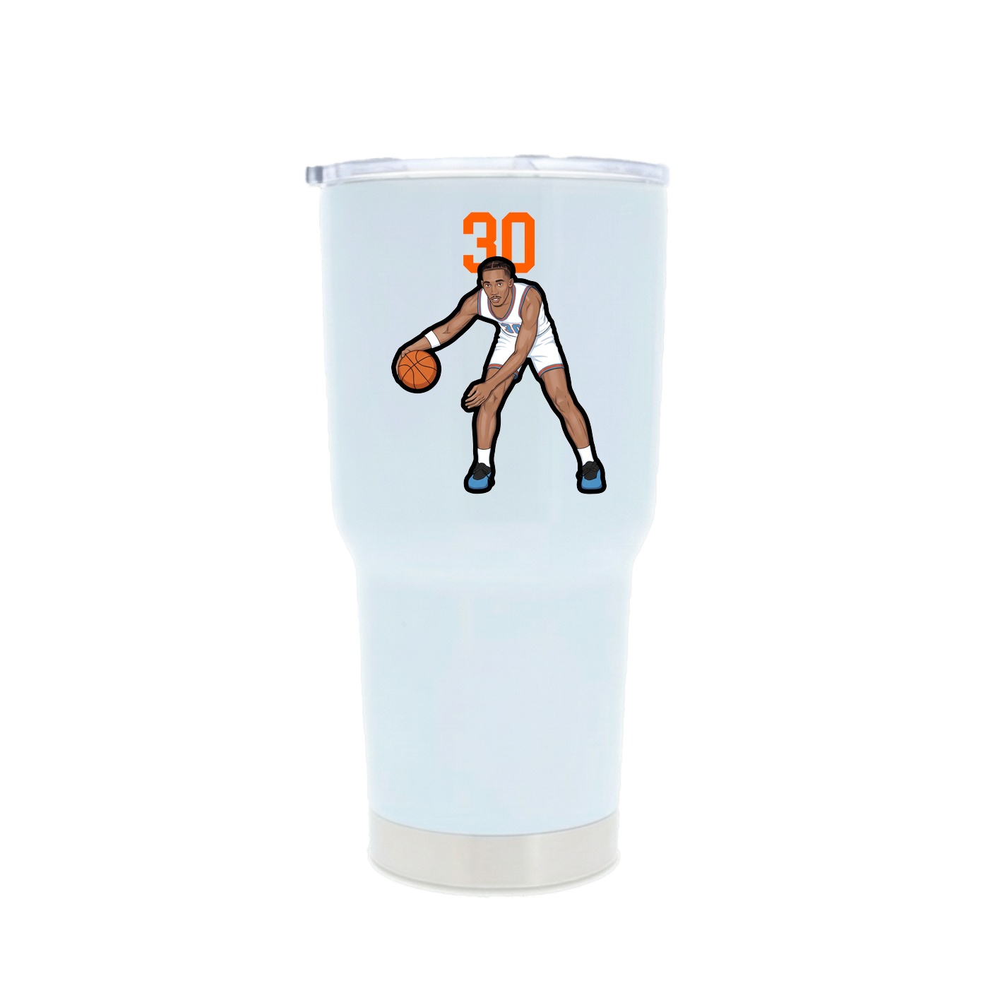 30oz Stainless Steel Tumbler — Number Top in White
