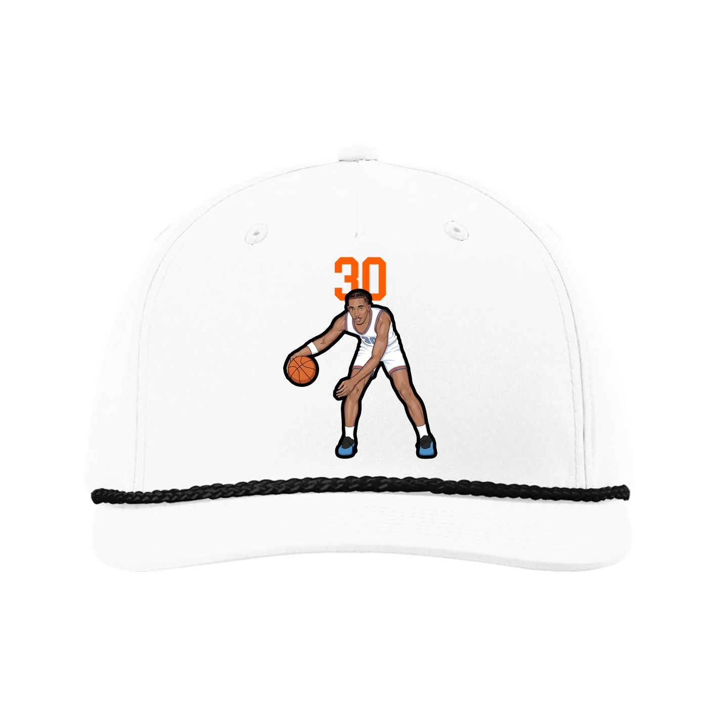 Five-Panel Classic Rope Cap — Number Top in White