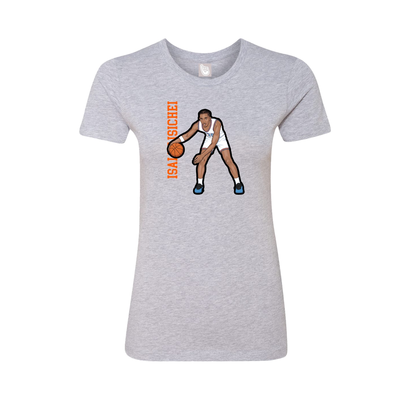 Womens Tee — Name Vertical in Grey