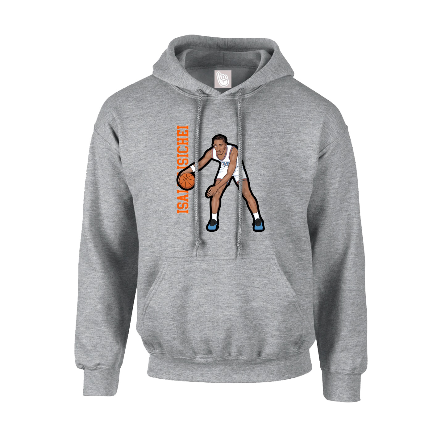 Hoodie — Name Vertical in Grey