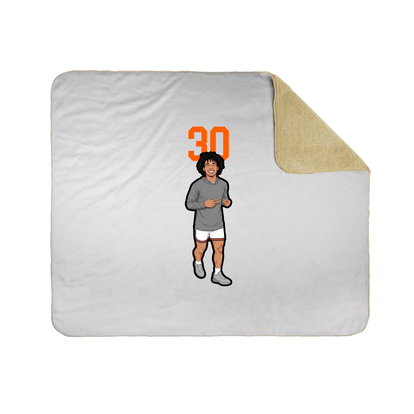Throw Blanket — Number Top in White