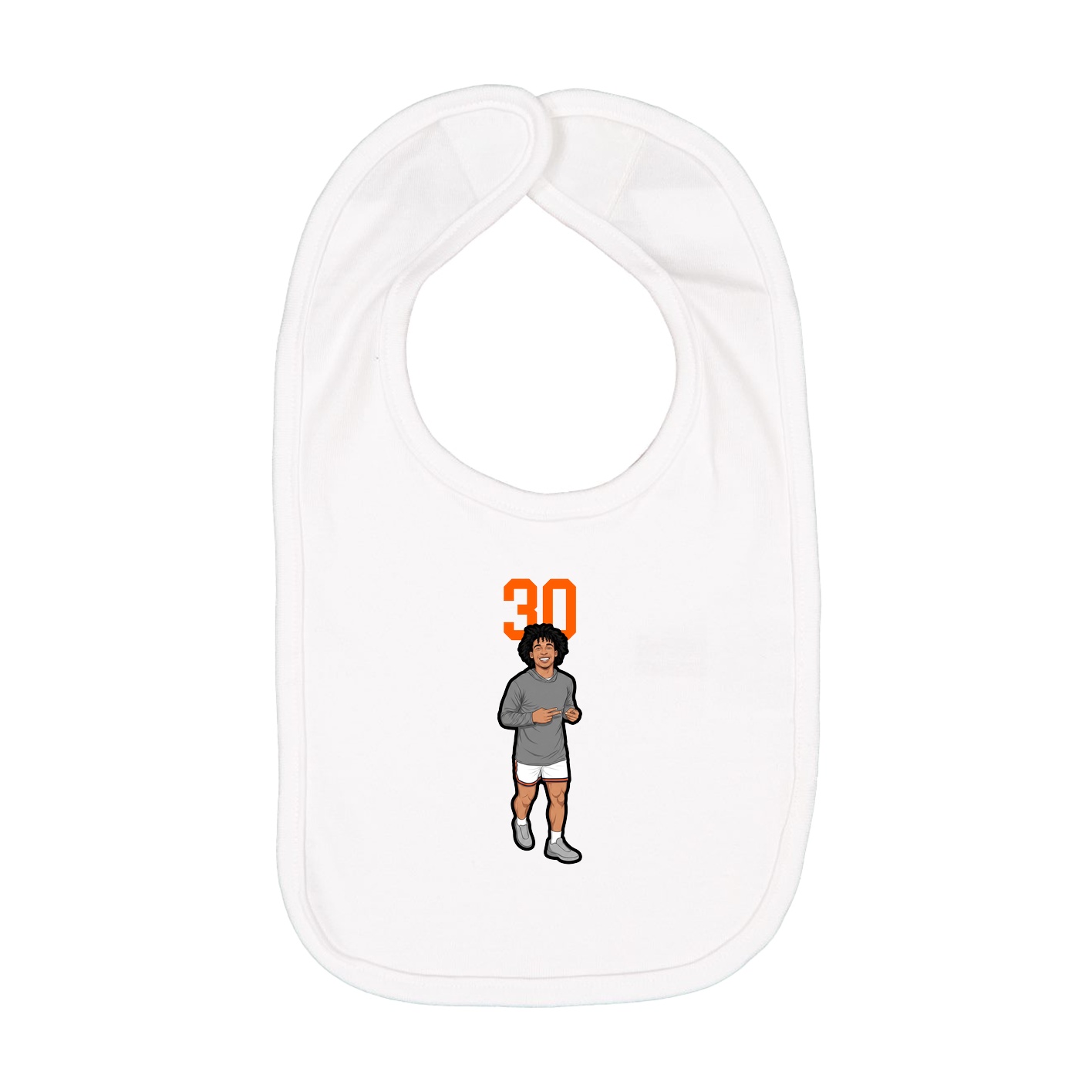 Infant Bib — Number Top in White
