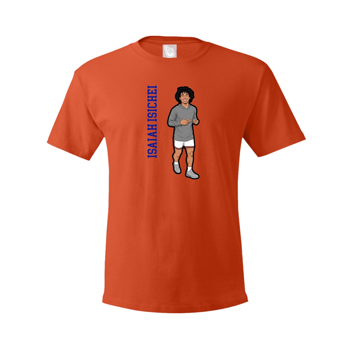 Tee — Name Vertical in Orange