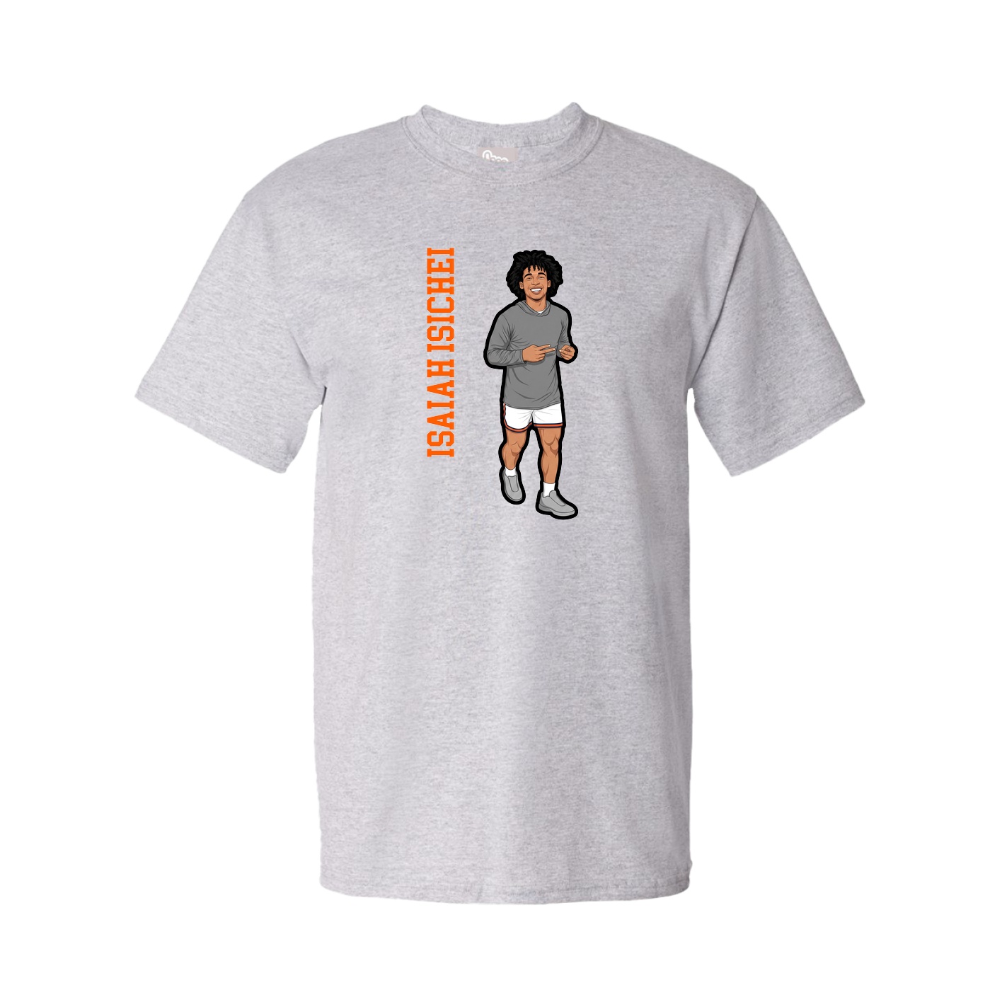 Youth Tee — Name Vertical in Grey