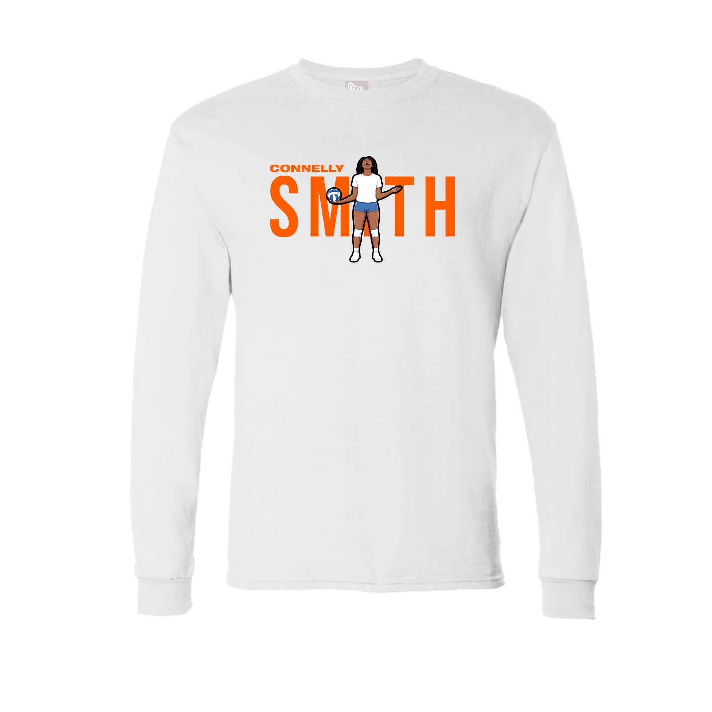 Long Sleeve Tee — Player Name in White