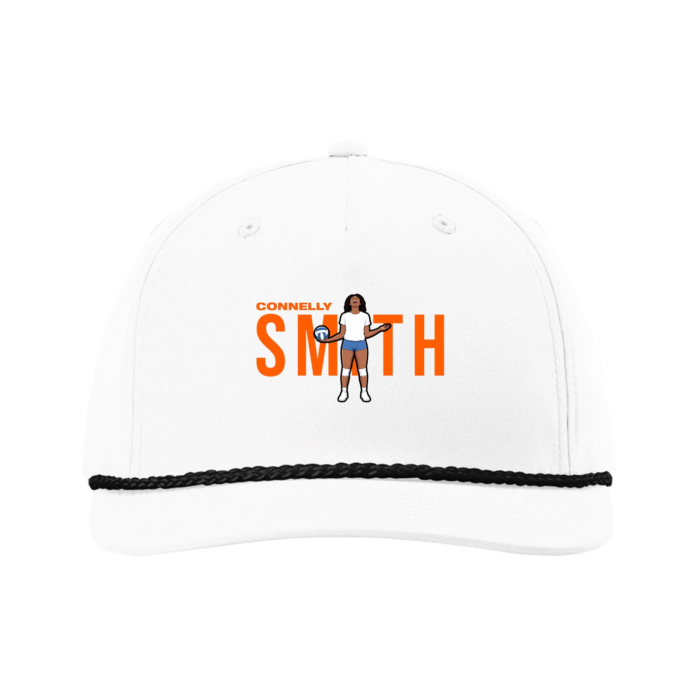Five-Panel Classic Rope Cap — Player Name in White