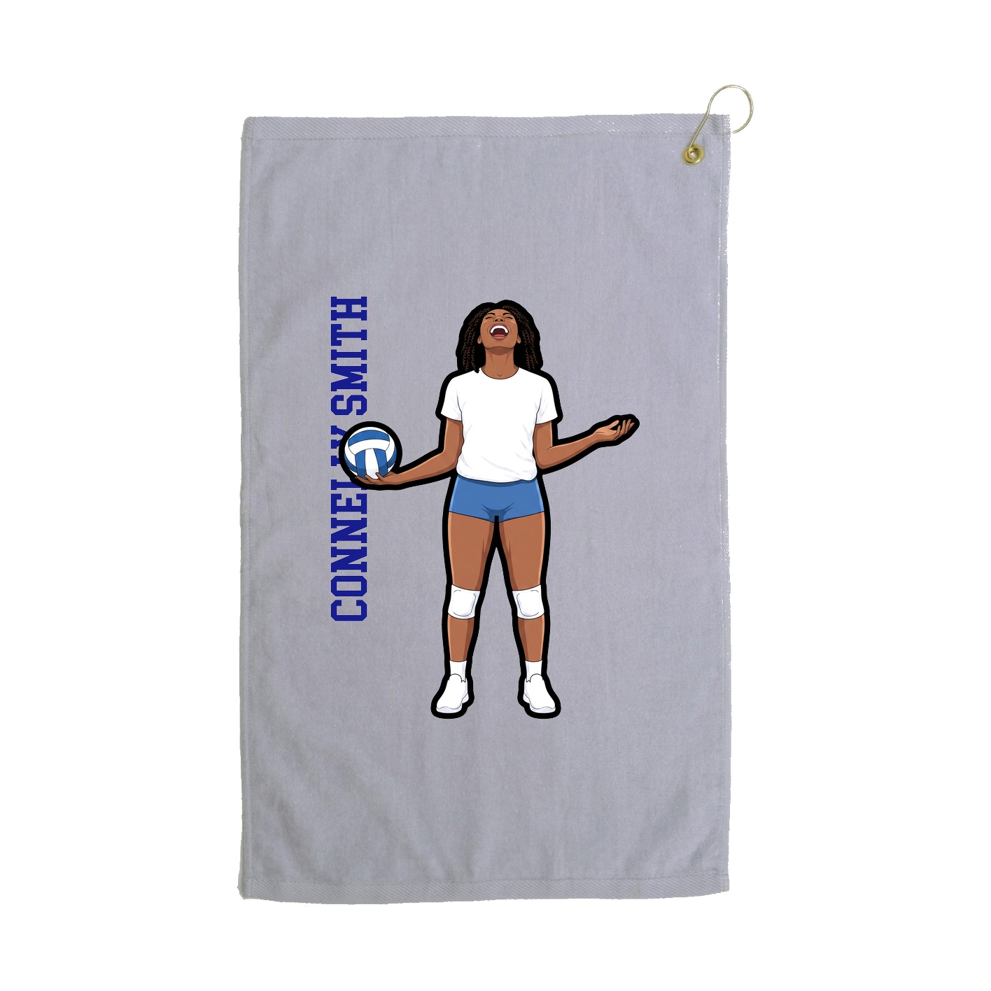 Golf Towel — Name Vertical in Grey