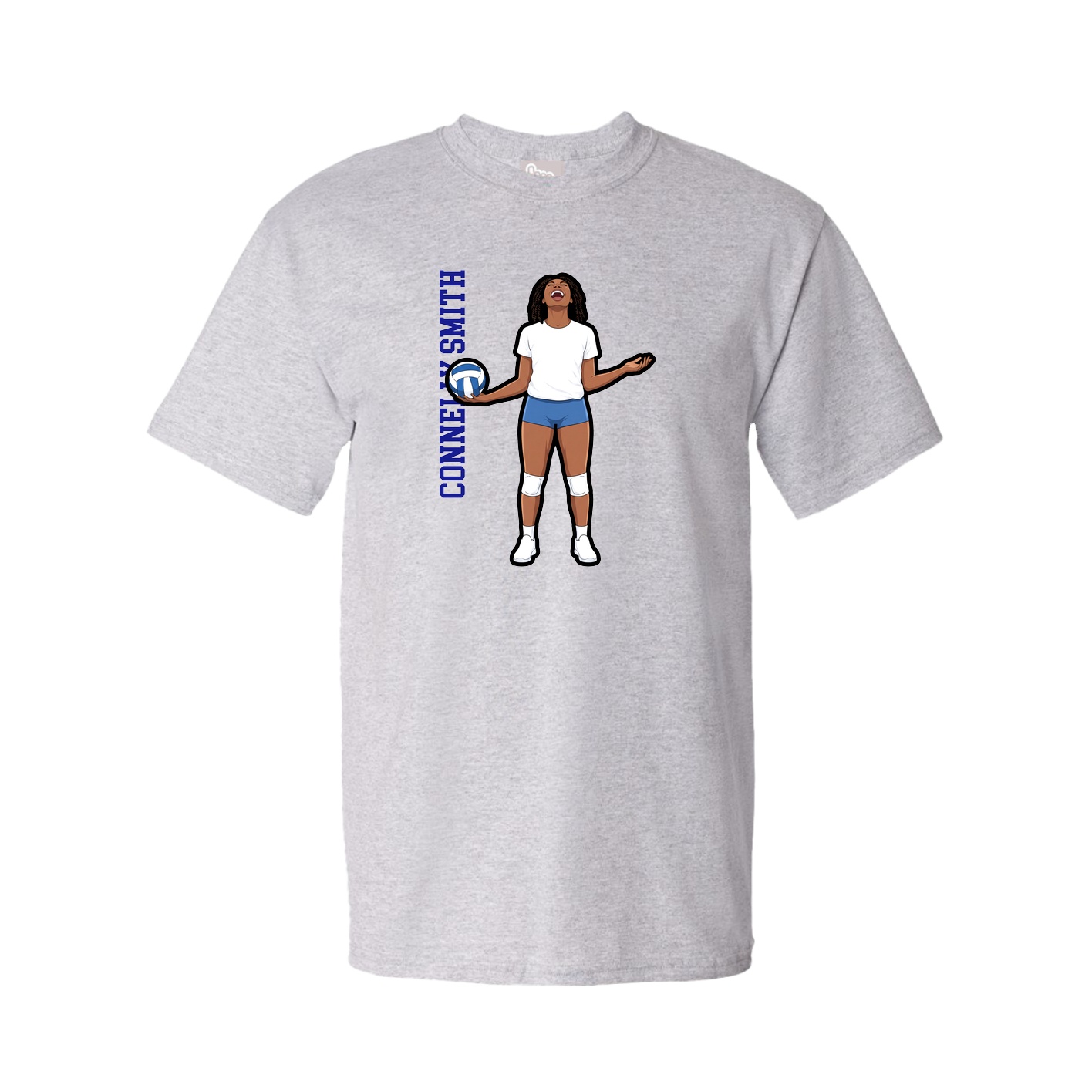 Youth Tee — Name Vertical in Grey