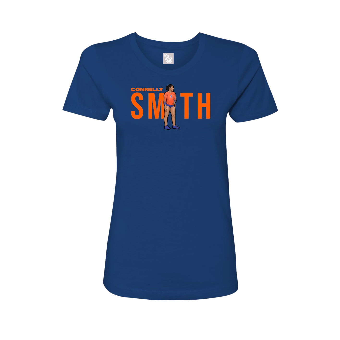 Fitted Women's Tee — Player Name in Royal