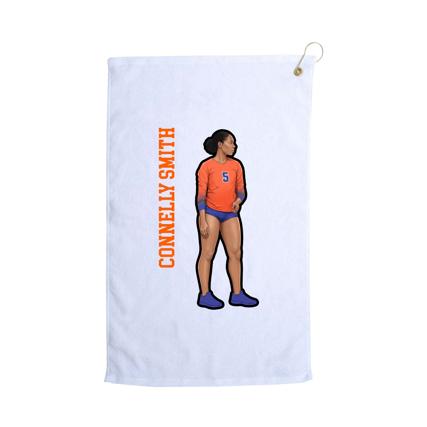 Golf Towel — Name Vertical in White