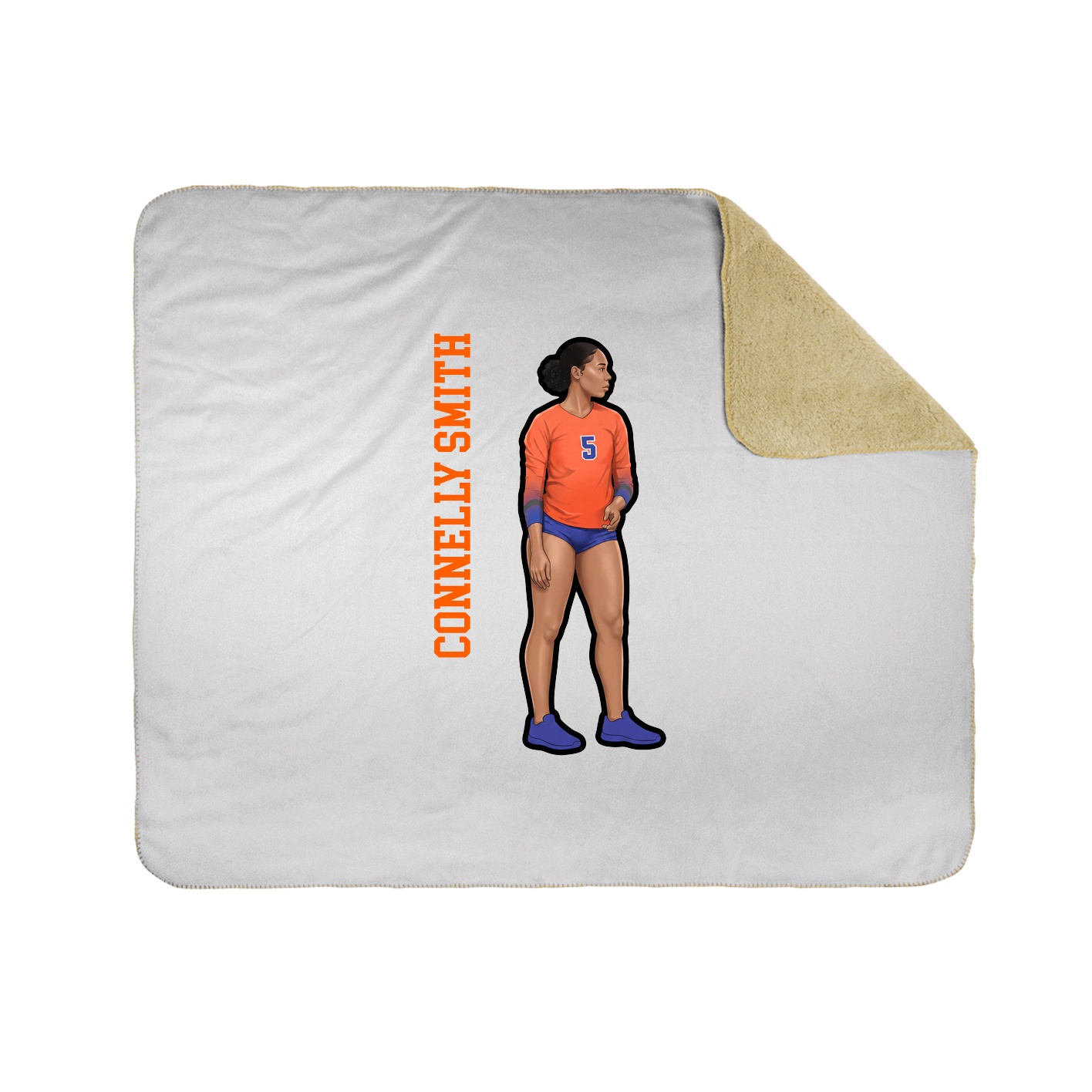 Throw Blanket — Name Vertical in White