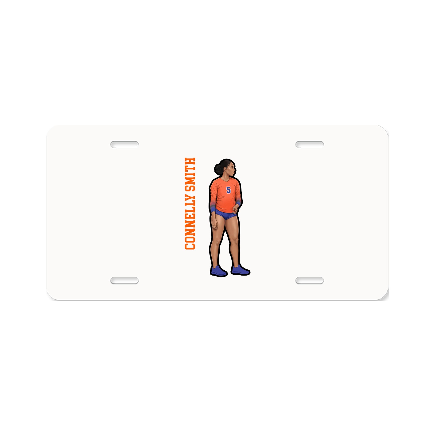 License Plate — Name Vertical in Classic