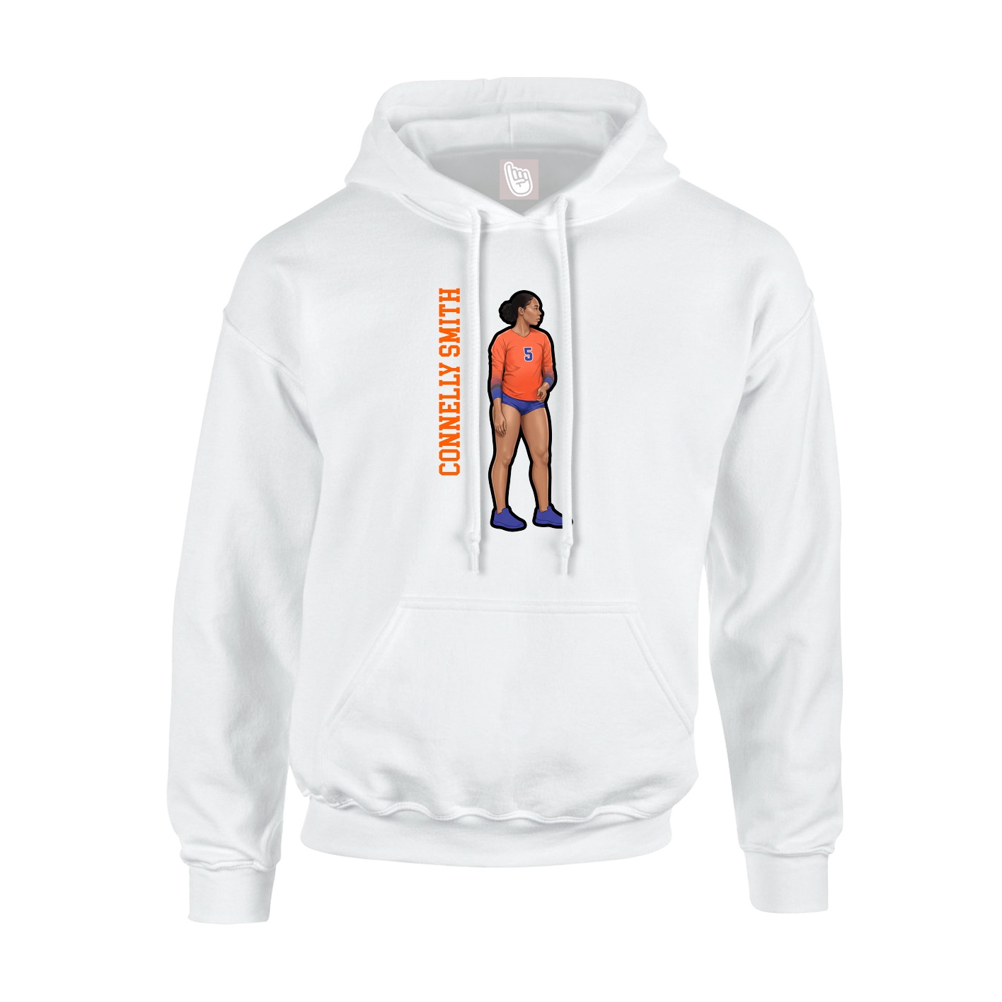 Hoodie — Name Vertical in White