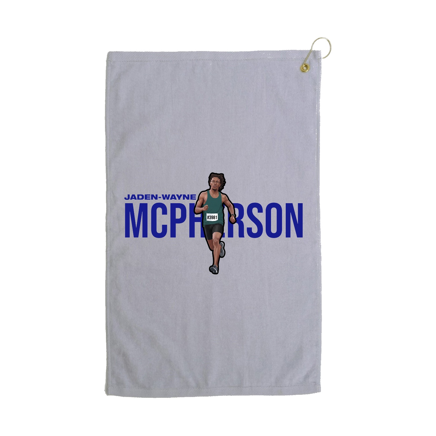 Golf Towel — Player Name in Grey