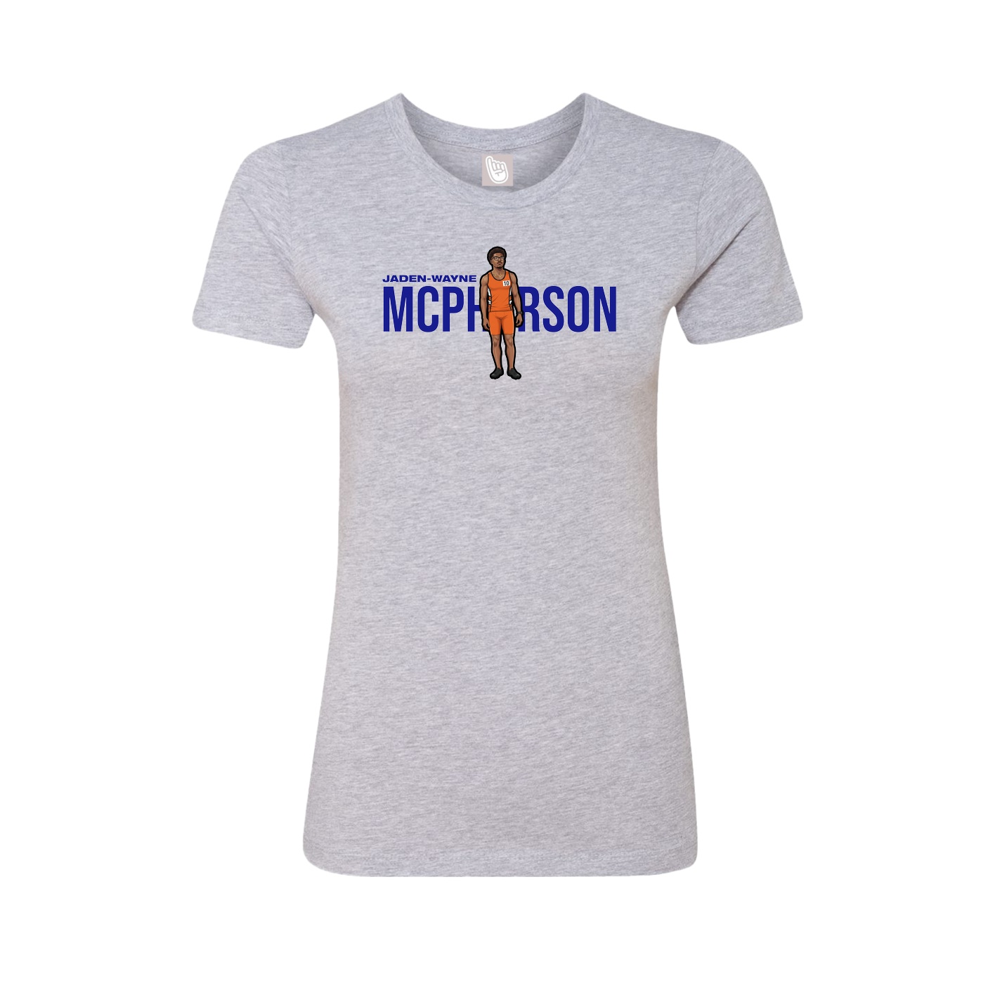 Fitted Women's Tee — Player Name in Grey