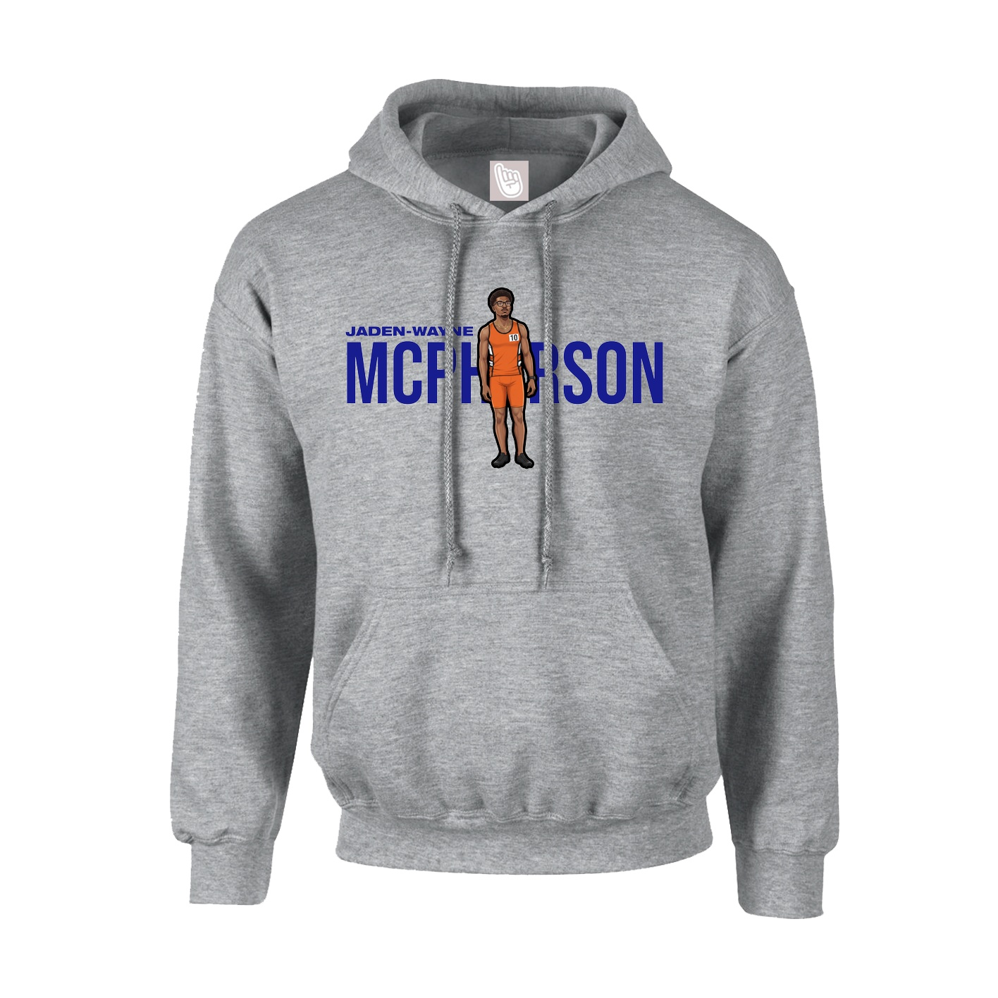 Hoodie — Player Name in Grey