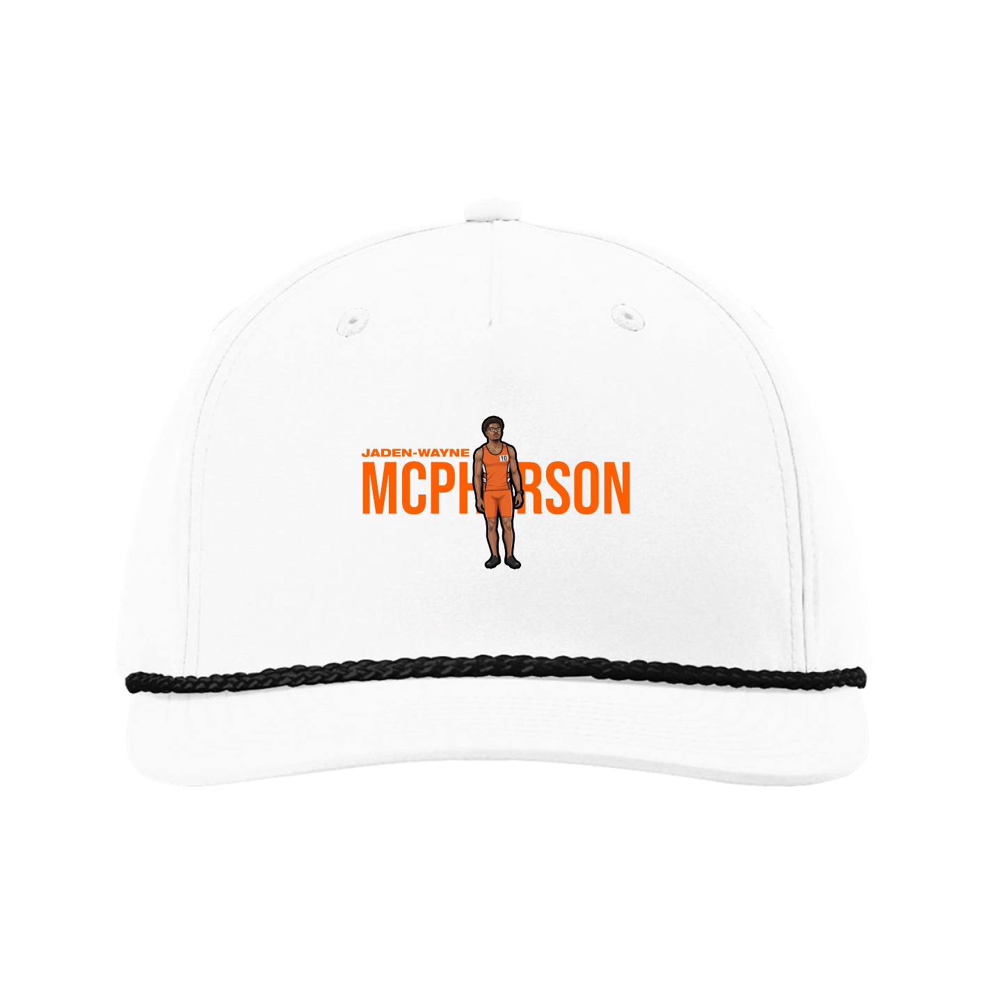 Five-Panel Classic Rope Cap — Player Name in White