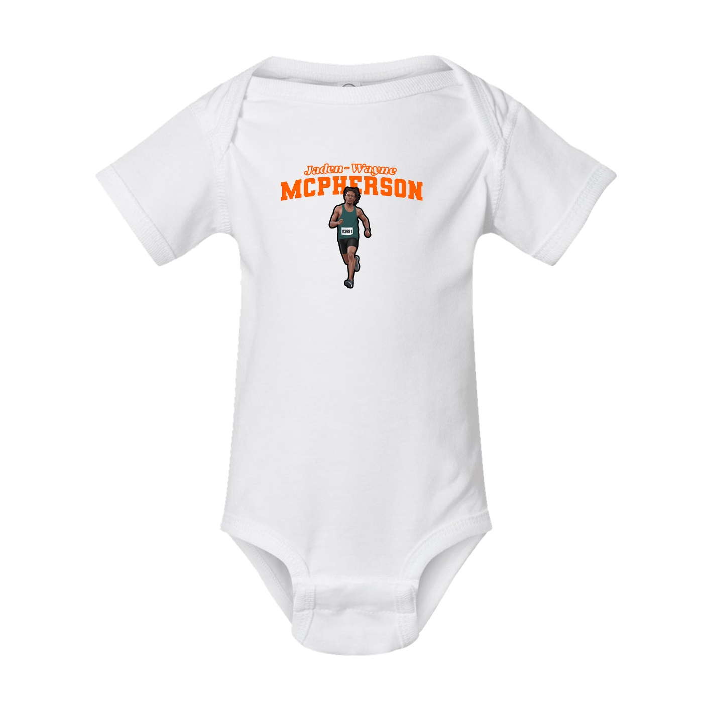 Baby Onesie — Name Arch in White