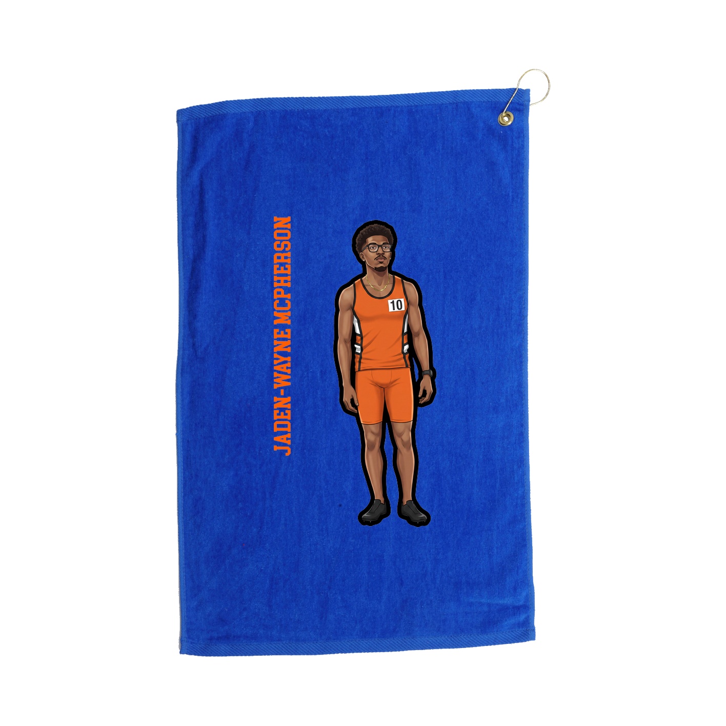 Golf Towel — Name Vertical in Royal