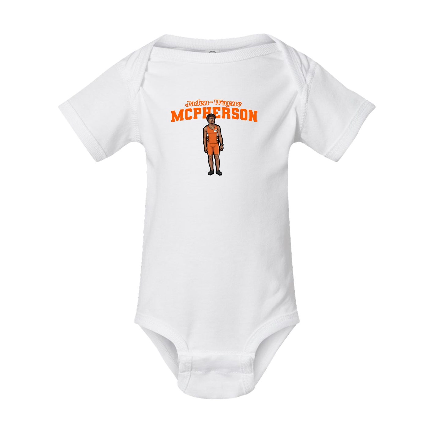 Baby Onesie — Name Arch in White