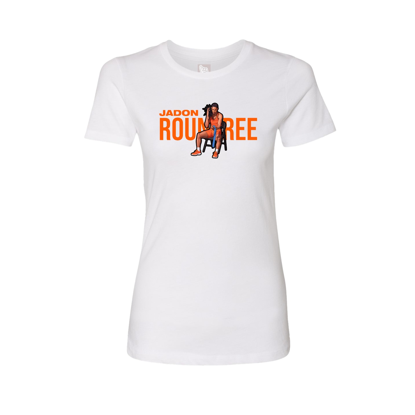 Fitted Women's Tee — Player Name in White