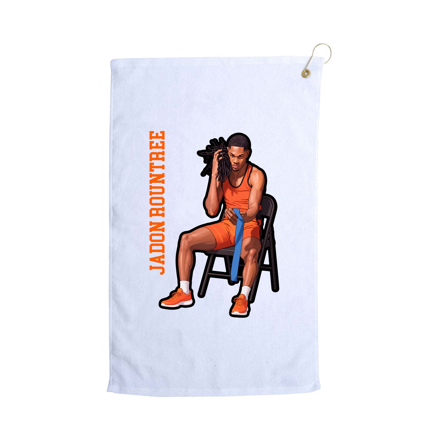 Golf Towel — Name Vertical in White