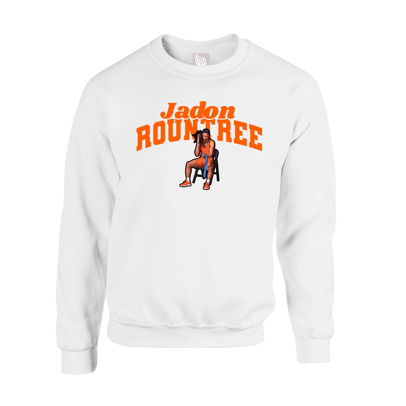Fleece Crew — Signature Arch in White