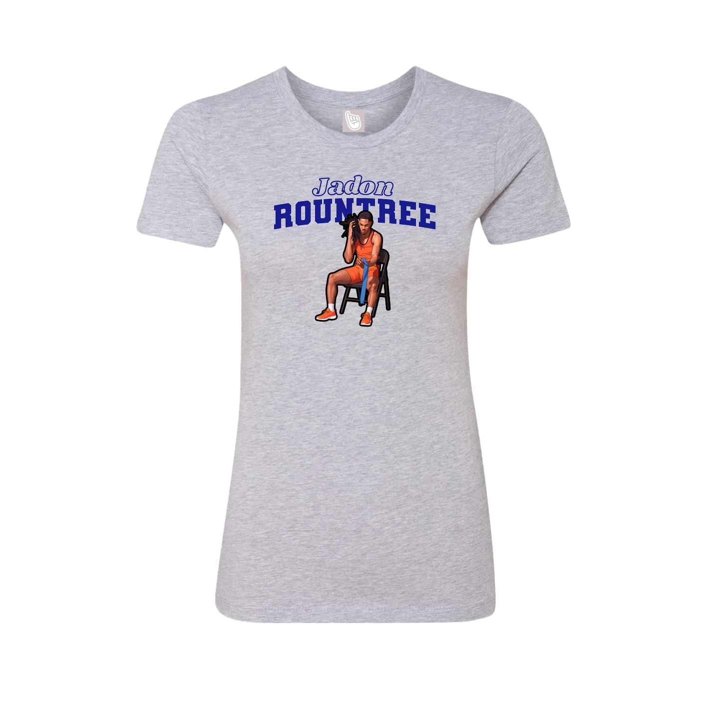 Fitted Women's Tee — Name Arch in Grey