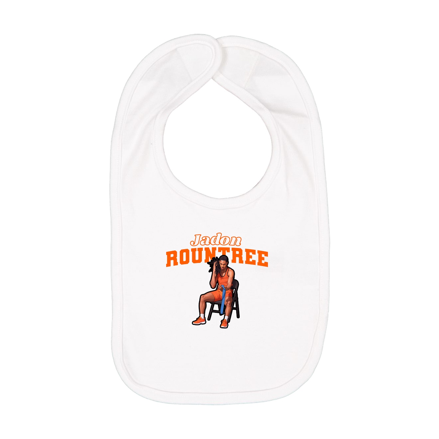 Infant Bib — Name Arch in White