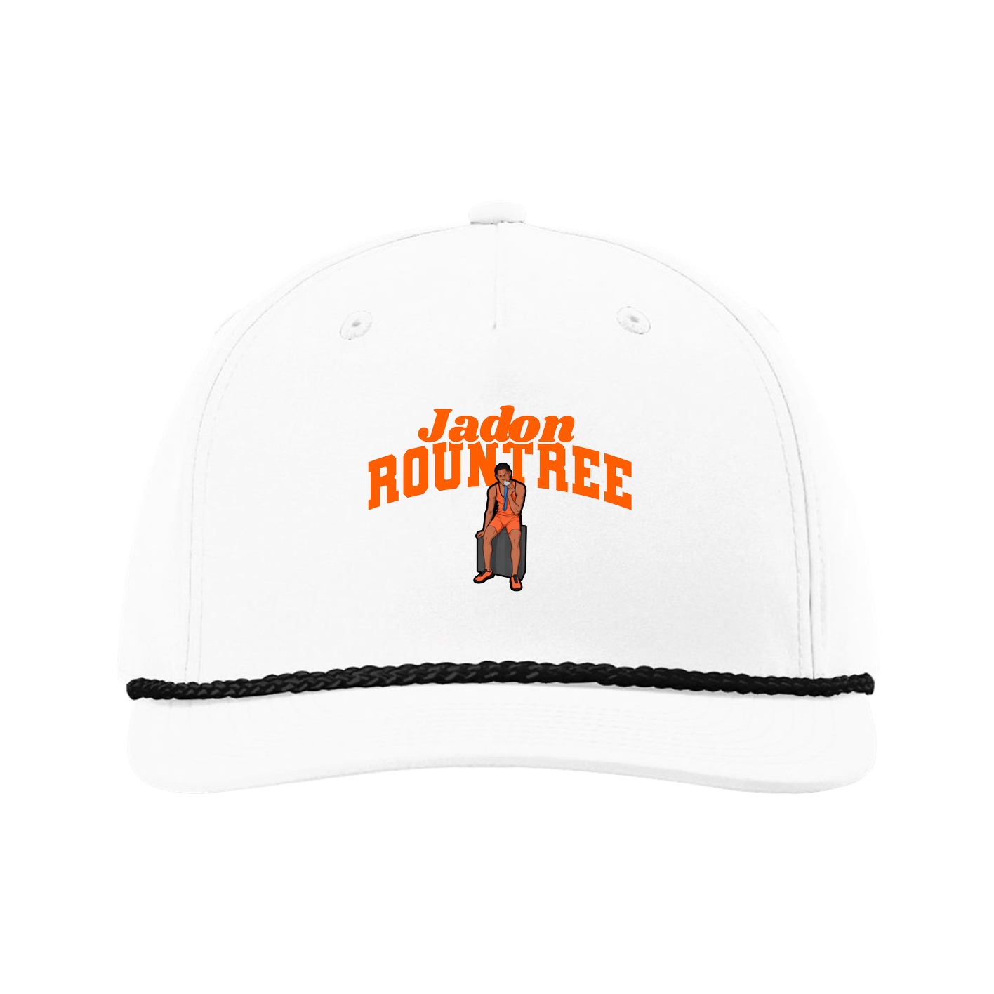 Five-Panel Classic Rope Cap — Signature Arch in White